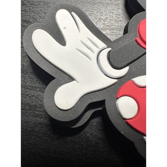 Disney Minnie Mouse Luggage Travel Tag Black Red Rubber Material 6"x4" - Picture 4 of 9